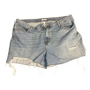 Forever 21 Blue Jean Shorts Distressed Cuffed